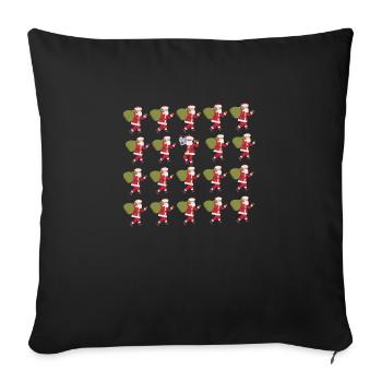 Père Noël cool - penser différemment - Coussin et housse de 45 x 45 cm - noir - Devant