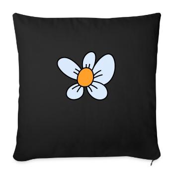 Fleur Radieuse aux Pétales Blancs - L'Élégance - Coussin et housse de 45 x 45 cm - noir - Devant