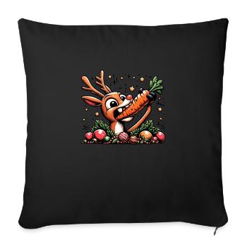 Rudolph le renne - Conception de jardin de Noël - Coussin et housse de 45 x 45 cm - noir - Devant