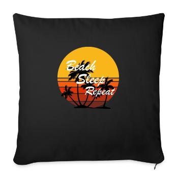 Beach Sleep Repeat 4 - Coussin et housse de 45 x 45 cm - noir - Devant