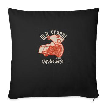 Chopper // Custom // Moto - Coussin et housse de 45 x 45 cm - noir - Devant