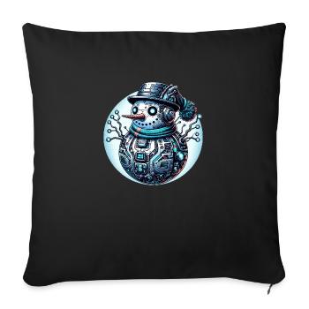 Cyberpunk Schneemann - Sofakissen mit Füllung 45 x 45 cm - Schwarz - Vorne
