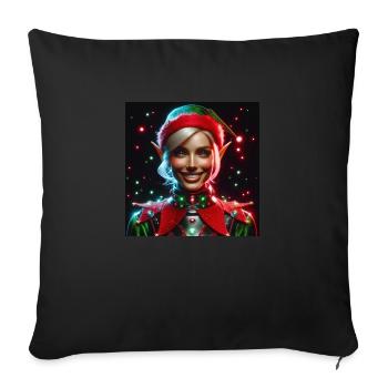 Cyberpunk Weihnachtselfe - Sofakissen mit Füllung 45 x 45 cm - Schwarz - Vorne