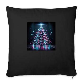 Cyberpunk Weihnachtsbaum - Sofakissen mit Füllung 45 x 45 cm - Schwarz - Vorne