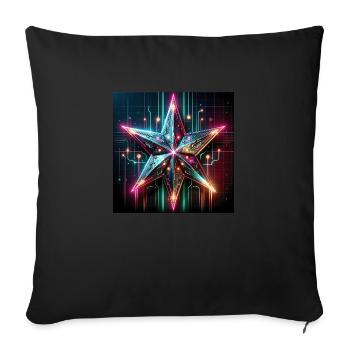 Cyberpunk Weihnachtsstern - Sofakissen mit Füllung 45 x 45 cm - Schwarz - Vorne