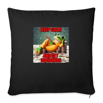 DividendenFrosch GARDEZ VOTRE CALME ET OBTENEZ DES DIVIDENDES - Coussin et housse de 45 x 45 cm - noir - Devant