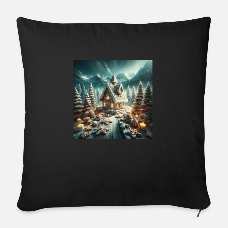 Weihnachtliche Leckereien - Weihnachtsgeschenkidee - Sofakissen mit Füllung 45 x 45 cm - Schwarz