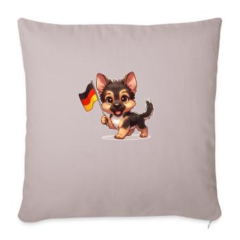Cute German Shepherd with Germany Flag - Sofa pillow with filling 45cm x 45cm - light taupe - Front