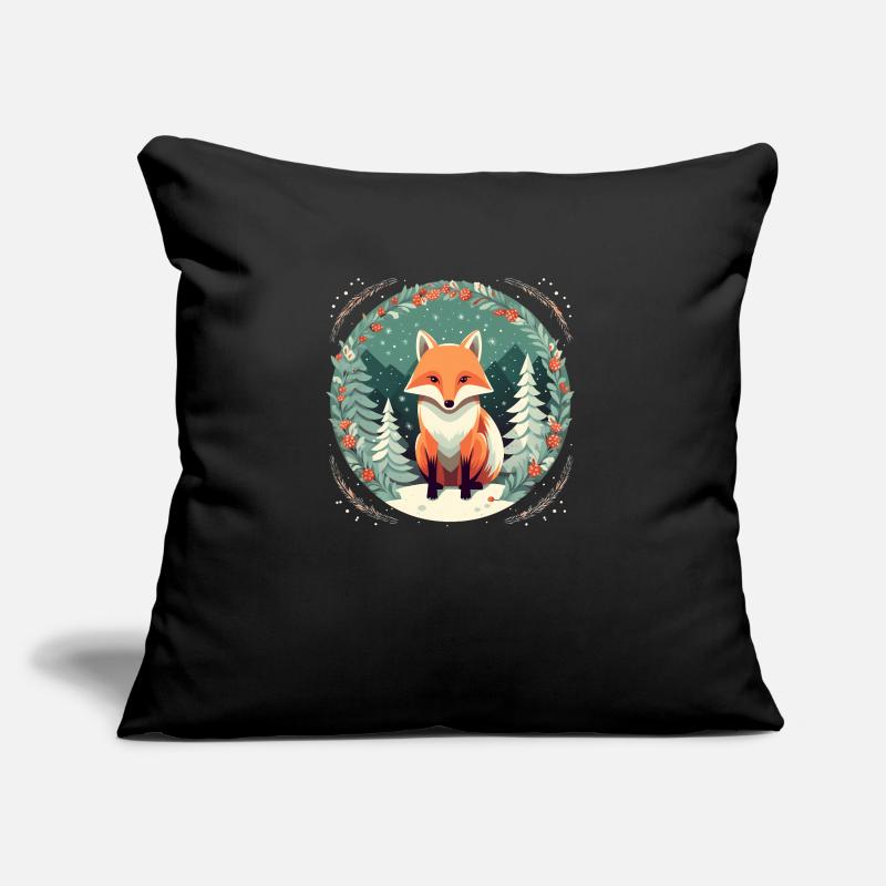 Fox With Xmas elements, Love Foxes Sofa pillow with filling 45cm x 45cm