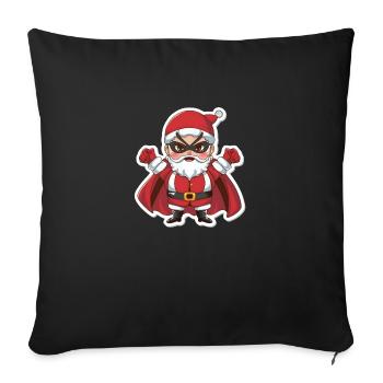 Weihnachtsmann Superheld - Sofakissen mit Füllung 45 x 45 cm - Schwarz - Vorne