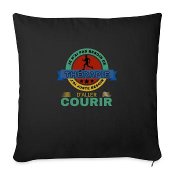 COURIR Therapie - Coussin et housse de 45 x 45 cm - noir - Devant
