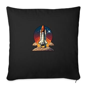Space Shuttle Space - Sofa pillow with filling 45cm x 45cm - black - Front