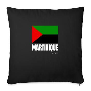 MARTINIQUE FLAG M.972 (white text) - Coussin et housse de 45 x 45 cm - noir - Devant