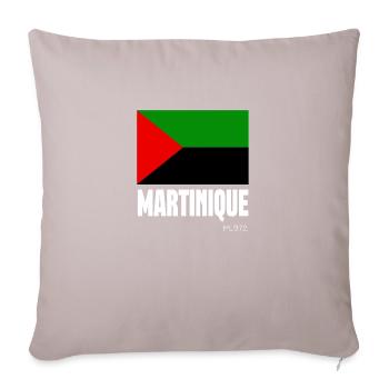 MARTINIQUE FLAG M.972 (white text) - Coussin et housse de 45 x 45 cm - taupe clair - Devant