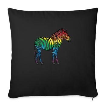 Zebra - Sofa pillow with filling 45cm x 45cm - black - Front