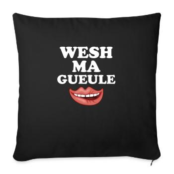 WESH MA GUEULE - Coussin et housse de 45 x 45 cm - noir - Devant