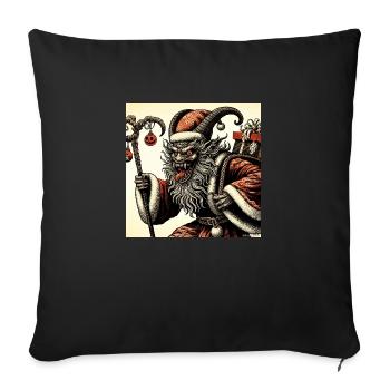 Père Noël Krampus - Style japonais - Coussin et housse de 45 x 45 cm - noir - Devant