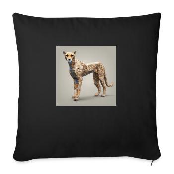 Low Poly Gepard - Sofakissen mit Füllung 45 x 45 cm - Schwarz - Vorne