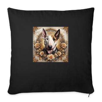 Bull Terrier Art Déco Amour - Coussin et housse de 45 x 45 cm - noir - Devant