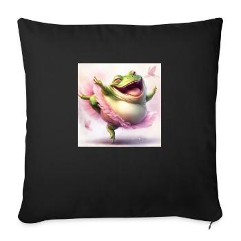 Frog Ballerina made by Elli - Sofa pillow with filling 45cm x 45cm - black - Front