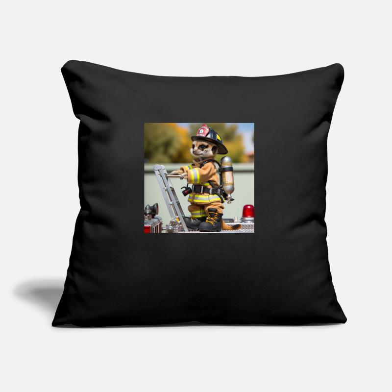 Erdmännchen als Firefighter Sofakissen mit Füllung 45 x 45 cm