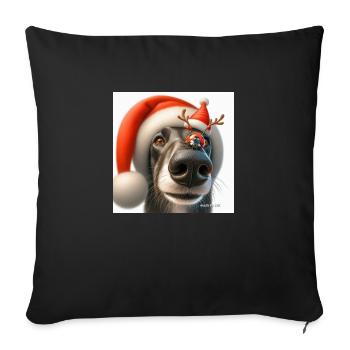 Greyhound Ladybug Christmas. - Sofa pillow with filling 45cm x 45cm - black - Front