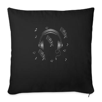 Écouteur - Coussin et housse de 45 x 45 cm - noir - Devant