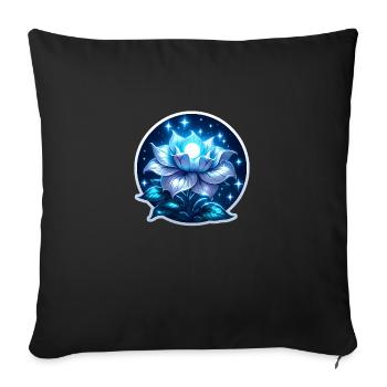 Fleur de lune lumineuse mystique, autocollant illu - Coussin et housse de 45 x 45 cm - noir - Devant