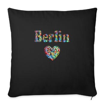Un cœur pour Berlin - Coussin et housse de 45 x 45 cm - noir - Devant