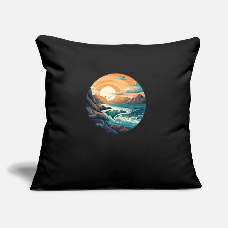 Plage rocheuse Coussin et housse de 45 x 45 cm