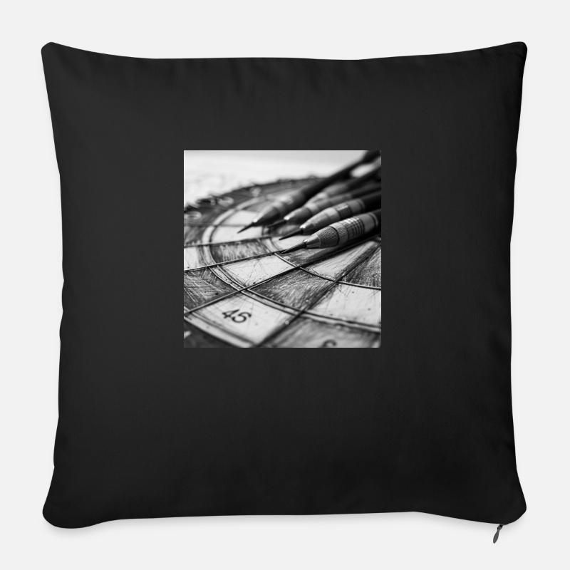 Dartboard - Sofakissen mit Füllung 45 x 45 cm - Schwarz