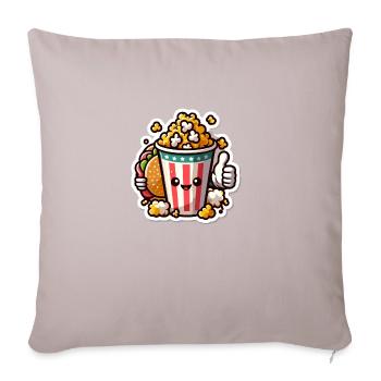 Happy Popcorn & Burger Sticker Design - Sofa pillow with filling 45cm x 45cm - light taupe - Front