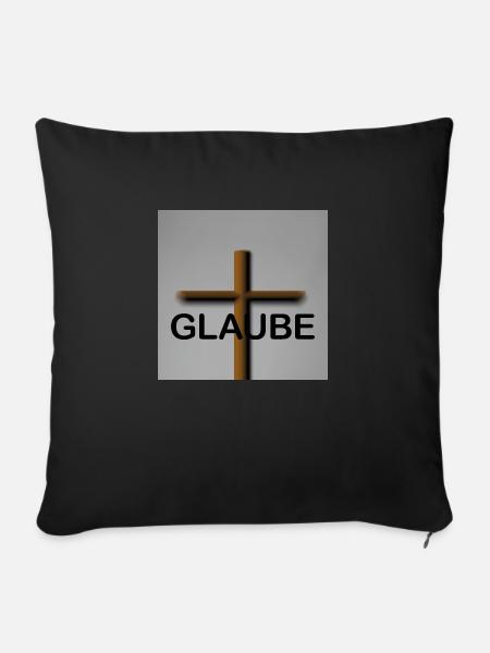Glaube - Sofakissen mit Füllung 45 x 45 cm - Schwarz