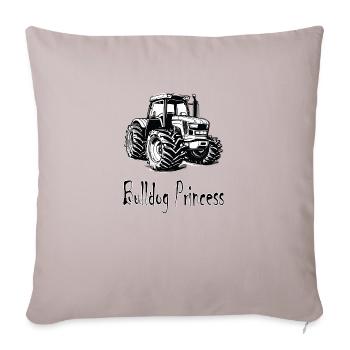 Bulldog Princess - Sofa pillow with filling 45cm x 45cm - light taupe - Front