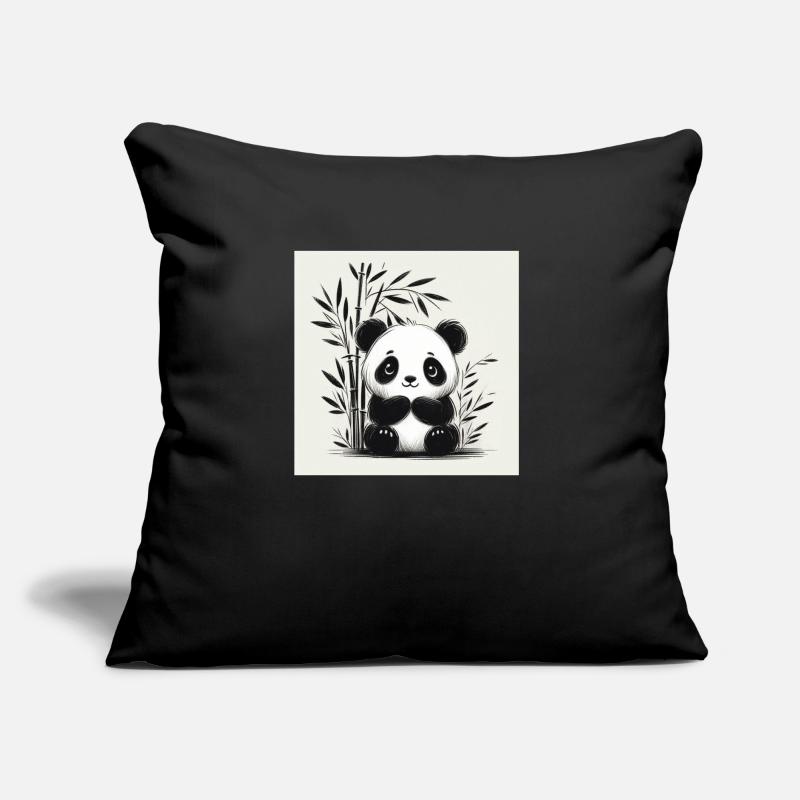 Panda mignon Coussin et housse de 45 x 45 cm