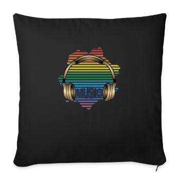Écouteur - Coussin et housse de 45 x 45 cm - noir - Devant