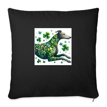Lucky Greyhound - Shamrock Sighthound - Sofa pillow with filling 45cm x 45cm - black - Front