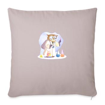 Clever Owl Scientist : Expériences à Weish - Coussin et housse de 45 x 45 cm - taupe clair - Devant