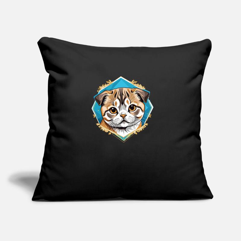 Chat Scottish Fold Coussin et housse de 45 x 45 cm