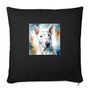 Bull Terrier Splash Art peinture - Coussin et housse de 45 x 45 cm - noir - Devant