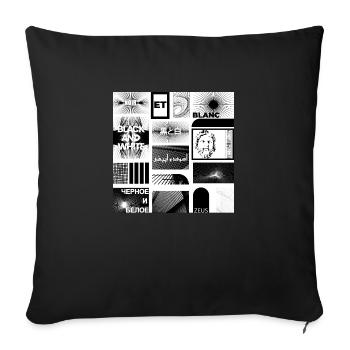 #Noir et blanc - Coussin et housse de 45 x 45 cm - noir - Devant