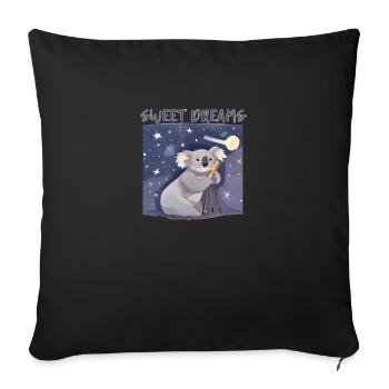Cute Koala Astronomer: Starry Sky Exploration - Sofa pillow with filling 45cm x 45cm - black - Front