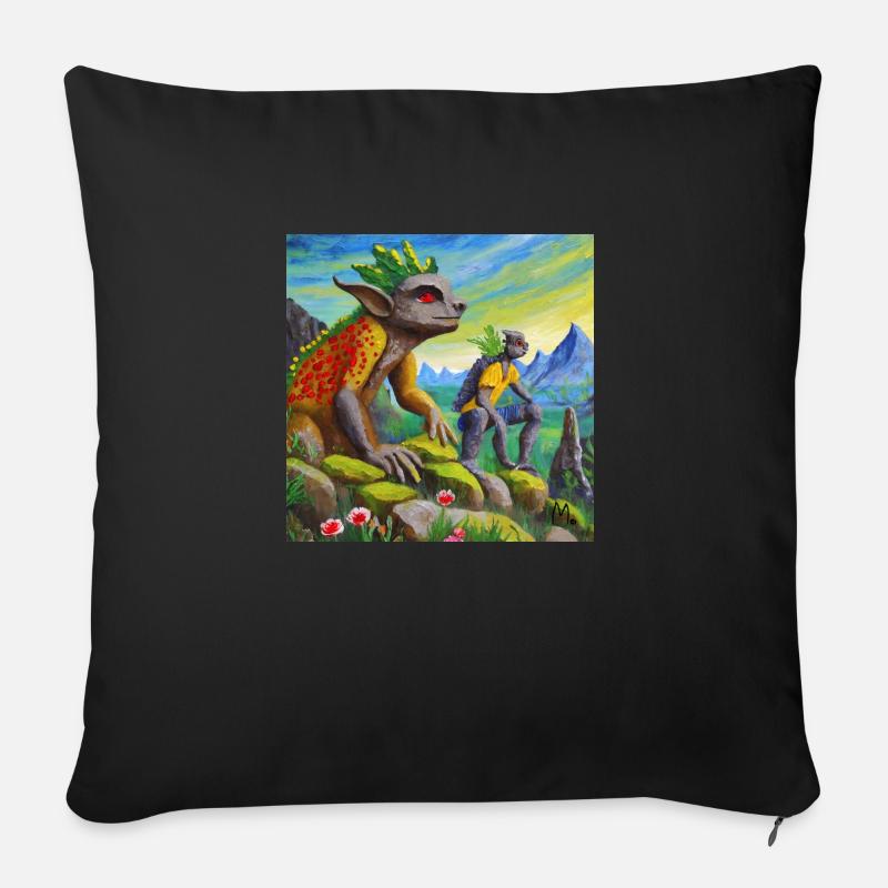 Trolle - Coussin et housse de 45 x 45 cm - noir