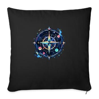 Compass - Sofa pillow with filling 45cm x 45cm - black - Front