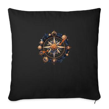 Compass - Sofa pillow with filling 45cm x 45cm - black - Front