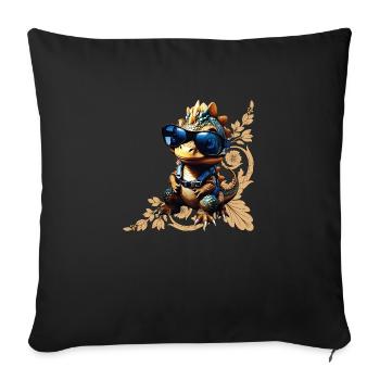 Cooler Dinosaurier, rockig, romantisch - Sofakissen mit Füllung 45 x 45 cm - Schwarz - Vorne