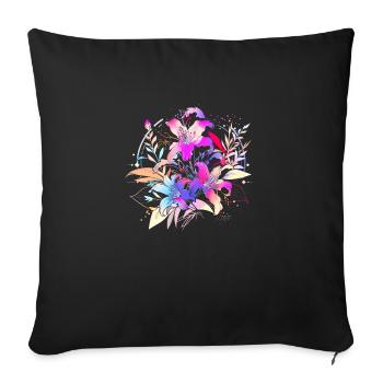 Fleur - Coussin et housse de 45 x 45 cm - noir - Devant