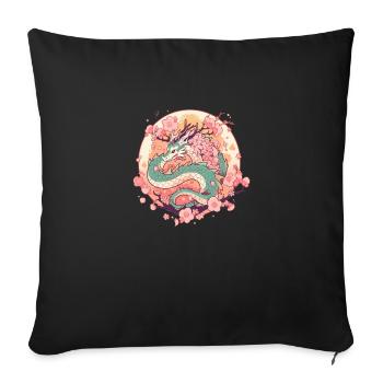Dragon - Sofa pillow with filling 45cm x 45cm - black - Front