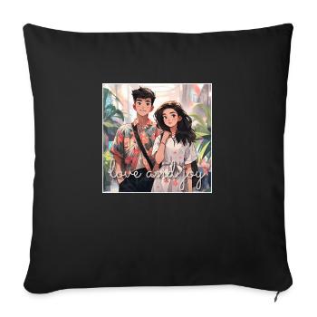 LOVE & JOY - Sofakissen mit Füllung 45 x 45 cm - Schwarz - Vorne