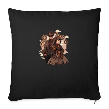 Steampunk Couple - Sofa pillow with filling 45cm x 45cm - black - Front
